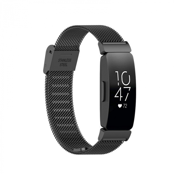 Bratara din otel inoxidabil compatibil Fitbit Inspire / HR - Negru - S , Quick Release [3]