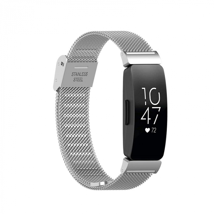 Bratara din otel inoxidabil compatibil Fitbit Inspire / HR - Argintiu - L , Quick Release [4]