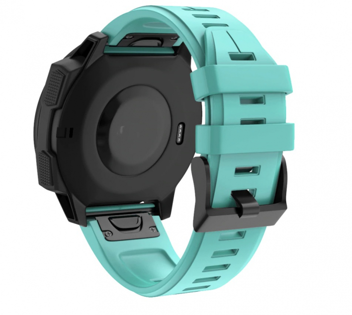 Curea Bratara Quick Release pentru smartwatch Garmin Fenix 6 / 6X / 6x pro solar / 5x / 5x Puls / Fenix 3 / 3 HR / 3 sapphire / D2 Bravo / Quaitx3 / Tactix Bravo / Descent Mk1 , 26 mm , Marine Green c [3]