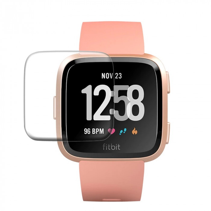 Set 3 bucati Folie de protectie TPU pentru Fitbit Versa 2, Full Screen, Transparenta [2]
