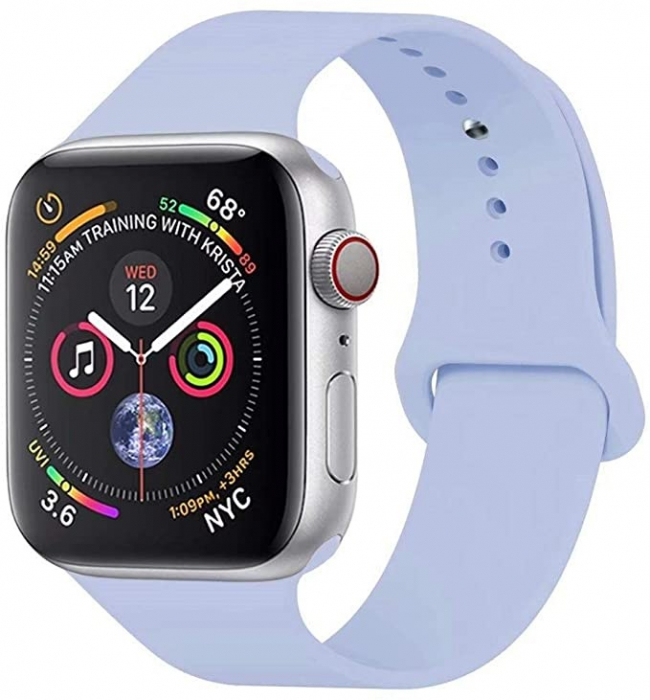 Curea compatibila cu Apple Watch 1 2 3 4 5 , Sport, Silicon, 38mm, Teal Blue [2]