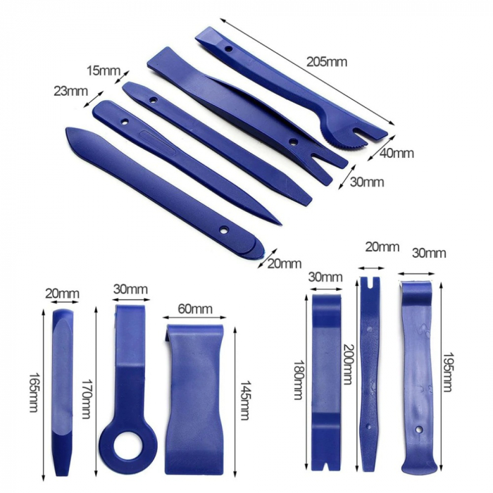 Set 11 piese demontare interior auto, bord, ornamente auto, albastru [3]