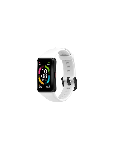 Curea silicon compatibila Huawei Band 6/ Honour Band 6 Smartwatch, Quick Release, Alb [2]