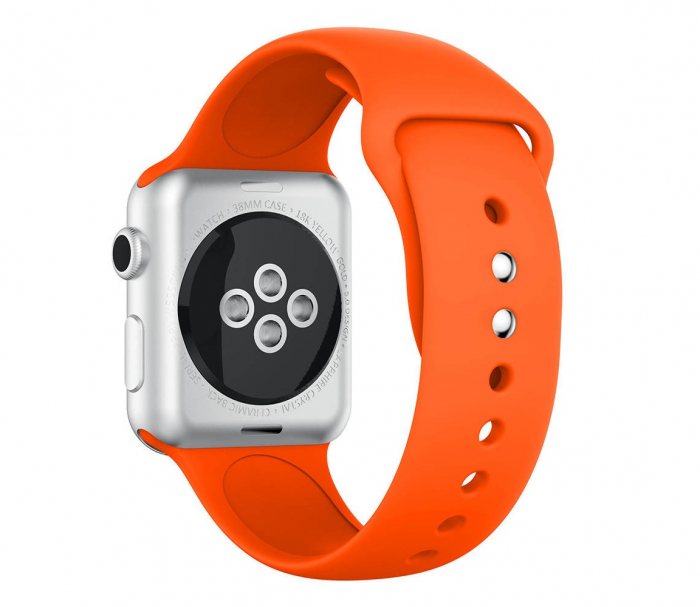 Curea compatibila cu Apple Watch 1 2 3 4 5 , Sport, Silicon, 42mm, Pastel Caisa [1]