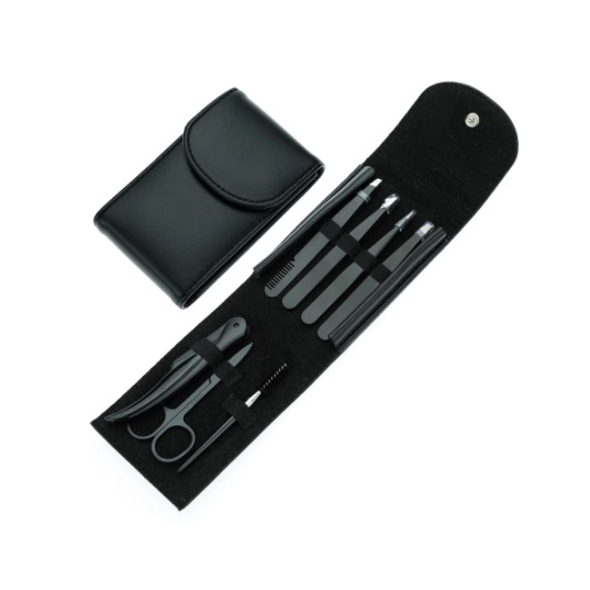 Set de ingrijire pentru sprancene , 7 Accesorii, Husa depozitare, Negru [4]