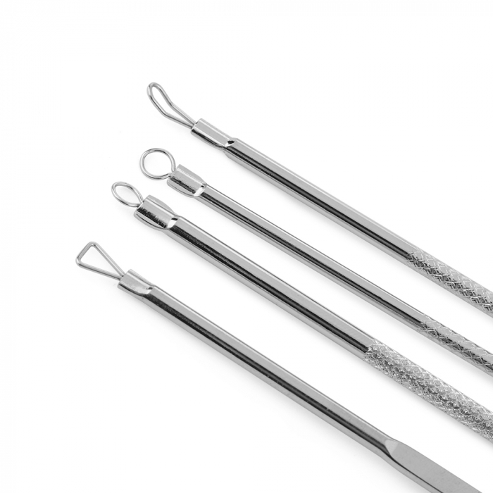 Trusa pentru extractia punctelor negre si a cosurilor, 8 piese, inox, husa din piele ecologica [8]