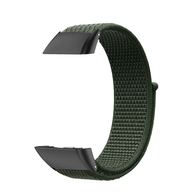 Curea din material textil cu arici compatibila Huawei Band 6/ Honour Band 6 Smartwatch, Quick Release, Verde Army [1]