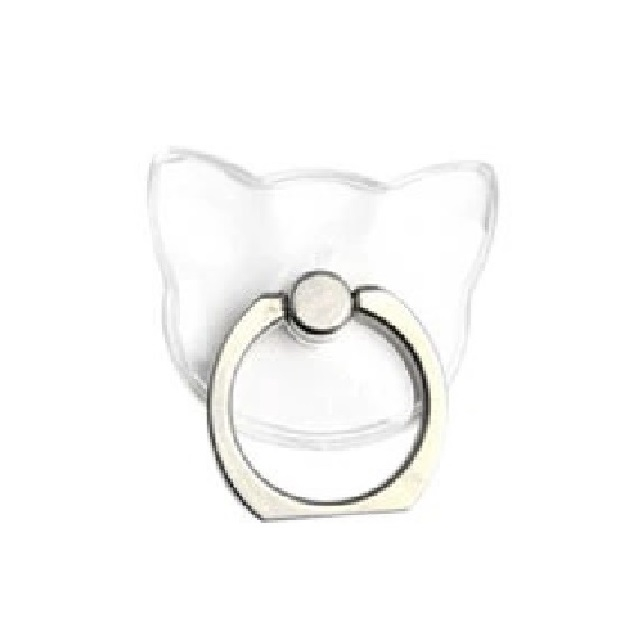 Suport Adeziv Stand universal, pentru spate telefon, tip inel ring pe deget 360 , forma de Pisica cat, Transparent [1]