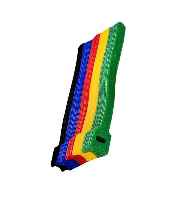 Set 50 banda cu arici Velcro 15cm x 1.2 cm , benzi cu arici multicolore [6]