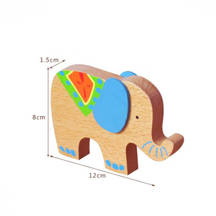 Joc Montessori elefant din lemn - blocuri de lemn de echilibrare jucarii lemn fag [6]