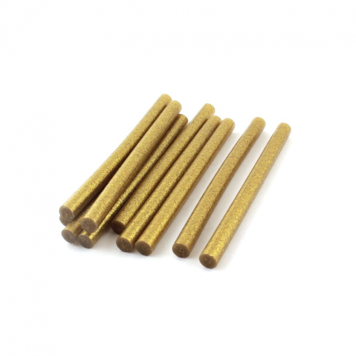 Set 10 batoane din silicon Auriu cu sclipici, diametru 7mm , lungime 10cm, Auriu [1]