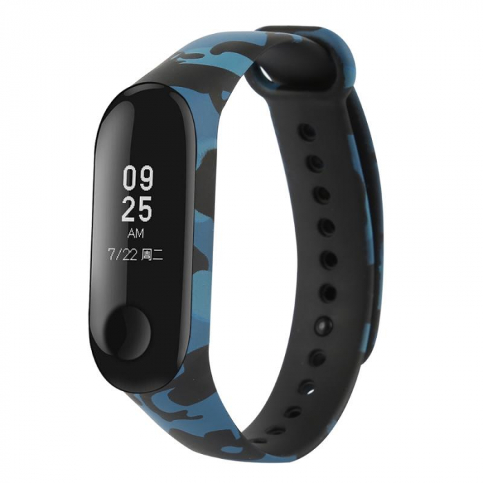 Bratara de schimb din silicon, pentru Xiaomi Mi Band 3 / 4, Albastru Blue Army [1]