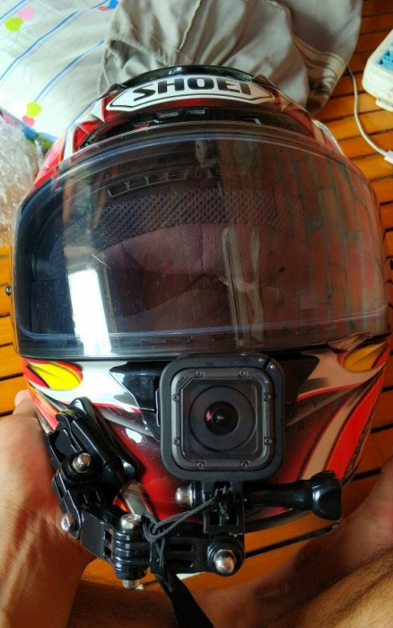 Suport de prindere pentru montare la casca de motocicleta, ski, snowboard, bicicleta a camerelor de actiune GoPro Hero 4 5 6 7 8, SJCAM, Xiaomi Yi, DJI Osmo Action (zona barbiei) [10]