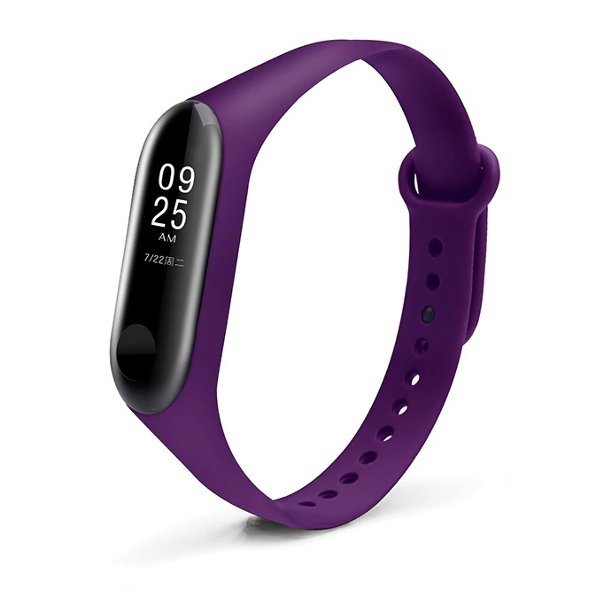 Bratara de schimb din silicon, pentru Xiaomi Mi Band 3 / 4, Mov [2]