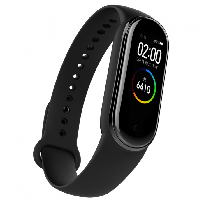 Bratara de schimb din silicon, pentru Xiaomi Mi Band 5 / Mi Band 6, Negru [4]