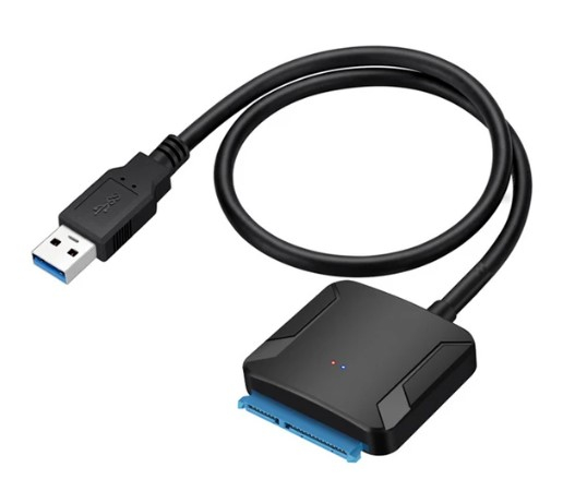 Adaptor USB 3.0 la SATA pentru HDD/SSD extern de 2,5/3.5 inch cu incarcator de de 12V 2A, cablu SATA la USB 3.0, 40cm, Plug and play, Negru [3]