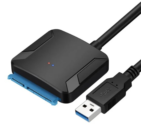 Adaptor USB 3.0 la SATA pentru HDD/SSD extern de 2,5/3.5 inch cu incarcator de de 12V 2A, cablu SATA la USB 3.0, 40cm, Plug and play, Negru [4]