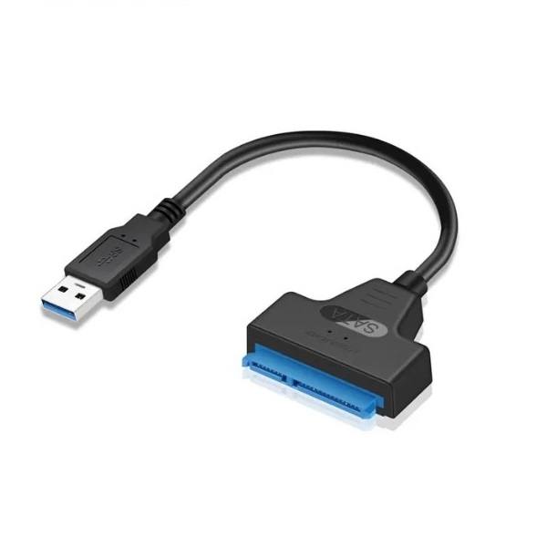 Adaptor USB 3.0 la SATA pentru HDD/SSD extern de 2,5 inch, adaptor cu 22 de pini, cablu SATA la USB 3.0, 20cm, Plug and play, Negru [1]