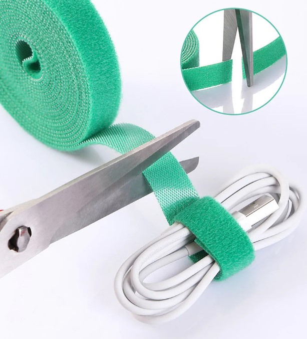 Banda cu arici Velcro, pentru organizarea cablurilor, reutilizabila, 3 metri, Verde, PHN Mag. [4]