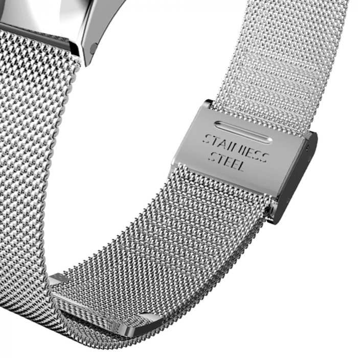 Bratara de schimb din otel inoxidabil, pentru Xiaomi Mi Band 3/4, Inchidere de ceas, Argintiu [2]