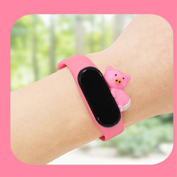 Bratara de schimb din silicon, pentru Xiaomi Mi Band 3 / 4, Porc Roz [4]