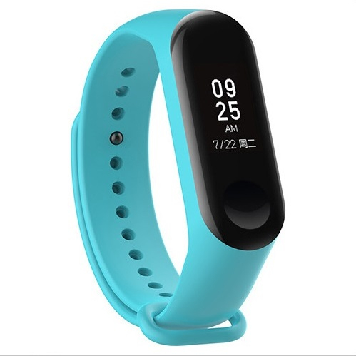 Bratara de schimb din silicon, pentru Xiaomi Mi Band 3 / Mi Band 4, Albastru deschis / Teal Blue [2]