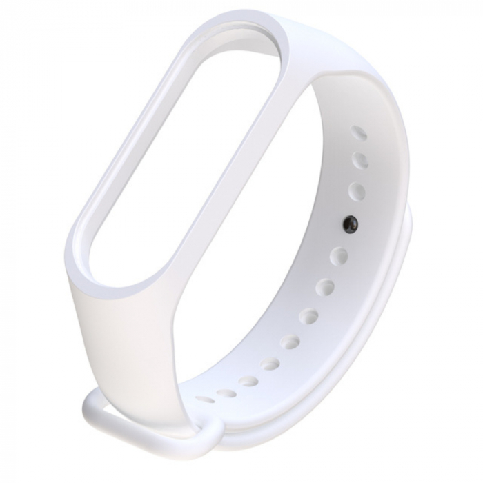 Bratara de schimb din silicon, pentru Xiaomi Mi Band 3 / Mi Band 4, Alb [1]