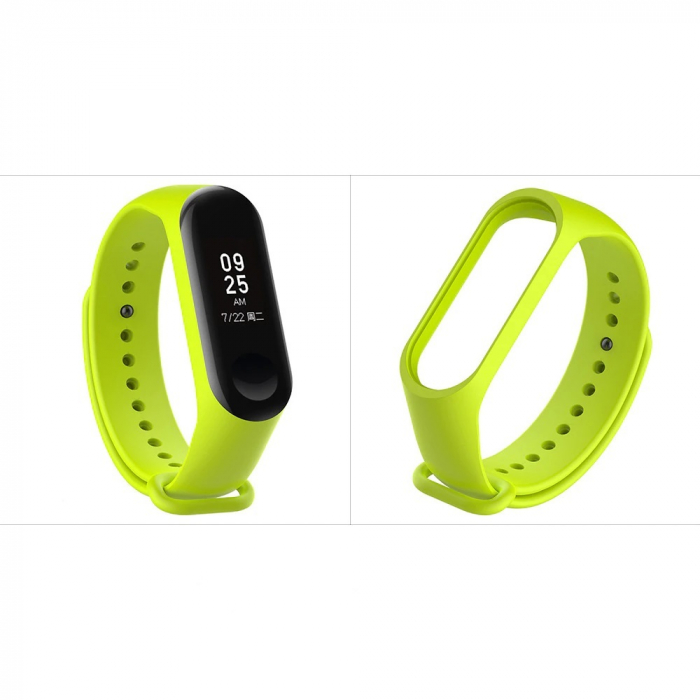 Bratara de schimb din silicon, pentru Xiaomi Mi Band 3 / Mi Band 4, Lemon [3]