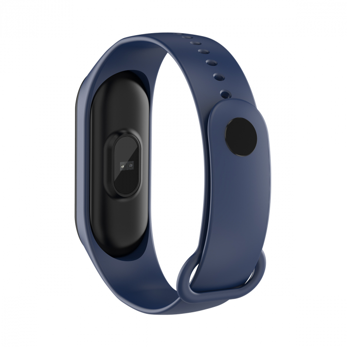 Bratara de schimb din silicon, pentru Xiaomi Mi Band 3 / Mi Band 4, Midnight Blue / Albastru inchis [4]