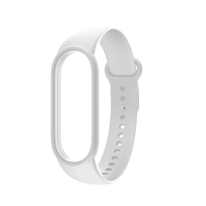 Bratara de schimb din silicon, pentru Xiaomi Mi Band 7, Alb [2]