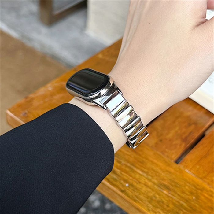 Bratara din metal cu catarama de ceas, compatibil Xiaomi Mi Band 8 / Mi Band 9 / Mi Band 10, PHN Mag, Argintiu [3]