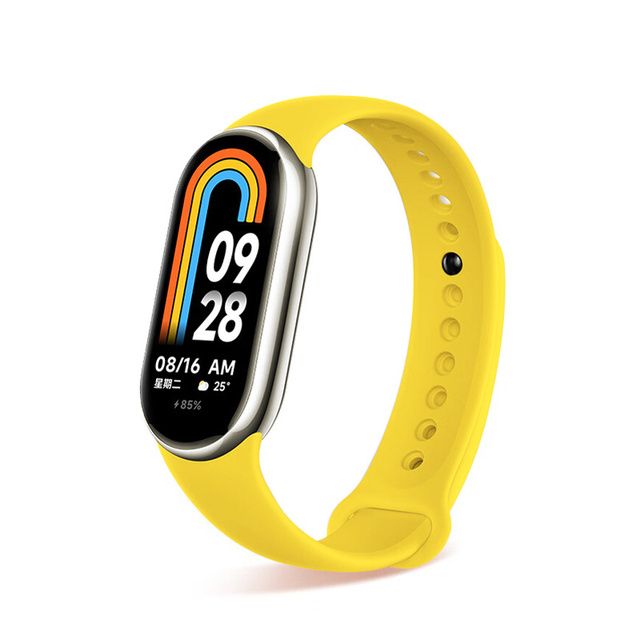 Bratara din silicon cu PIN de Metal, compatibil Xiaomi Mi Band 8/9, PHN Mag, Galben [2]