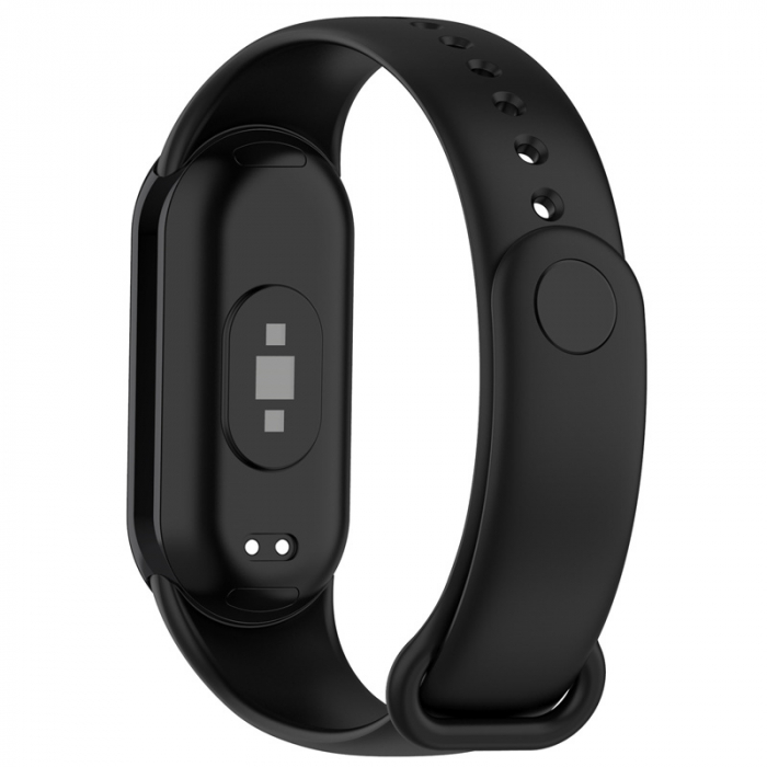 Bratara din silicon cu PIN de Metal, compatibil Xiaomi Mi Band 8/9, PHN Mag, Negru [3]