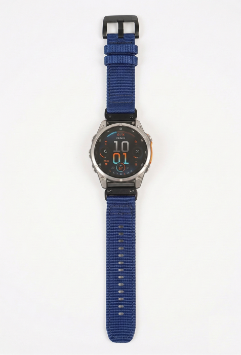 Bratara Quick Release 22mm din material textil pentru smartwatch Garmin Fenix 5, Fenix 6, Fenix 7, Tactix 7, Fenix 6 Pro, Fenix 6 Pro Sapphire Edition, Forerunner 935, Forerunner 945,PHN Mag Albastru [2]