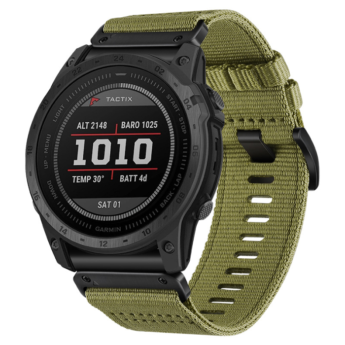 Bratara Quick Release 26mm din material textil pentru smartwatch 1:1 Garmin Fenix 6X / 6x pro solar/ 5x / 5x Puls / Fenix 3 / 3 HR / 3 sapphire / Fenix 7X/ Fenix 7X PRO/ Quaitx3 / Tactix , Verde [3]