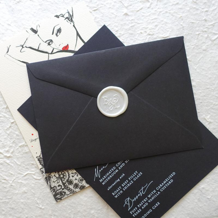 Set Ceara Alb sidefat perlat pentru sigilii invitatie nunta botez - 100 buc/pachet [2]