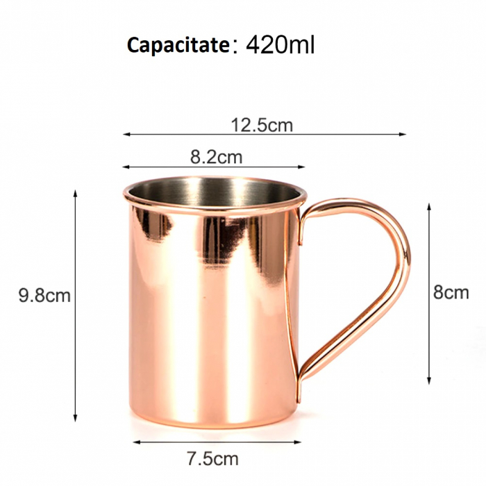 Cana de Cupru cu maner , 420ml [6]