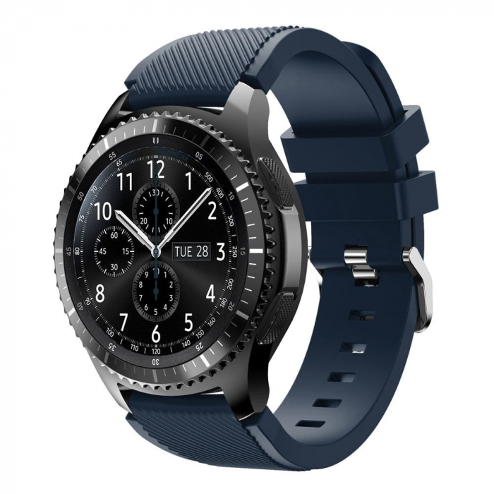 Curea Bratara compatibil smartwatch Samsung Gear S3 / Frontier, Quick Release, 22 mm, Bleumarin [3]