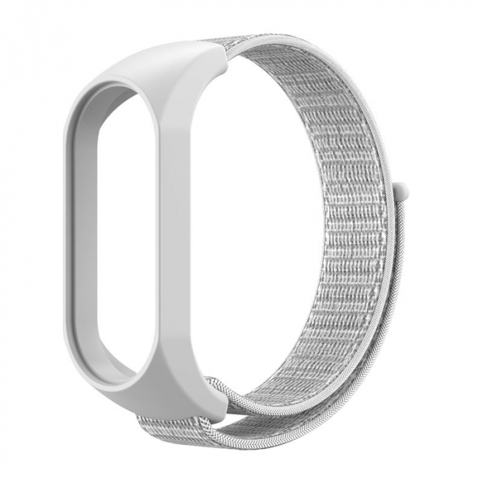Curea Bratara Fitness compatibil Xiaomi Mi Band 7, PHN Mag, din material textil cu arici rezistenta la apa, Alb [1]
