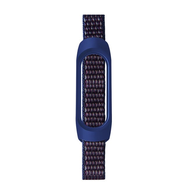 Curea Bratara Fitness compatibil Xiaomi Mi Band 7, PHN Mag, din material textil cu arici rezistenta la apa, Bleumarin [2]