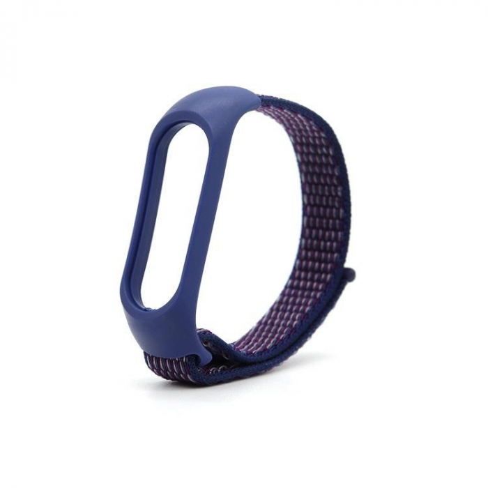 Curea Bratara Fitness compatibil Xiaomi Mi Band 7, PHN Mag, din material textil cu arici rezistenta la apa, Bleumarin [1]