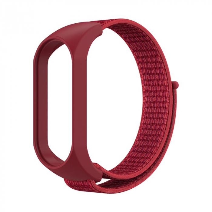 Curea Bratara Fitness compatibil Xiaomi Mi Band 7, PHN Mag, din material textil cu arici rezistenta la apa, Rosu [1]