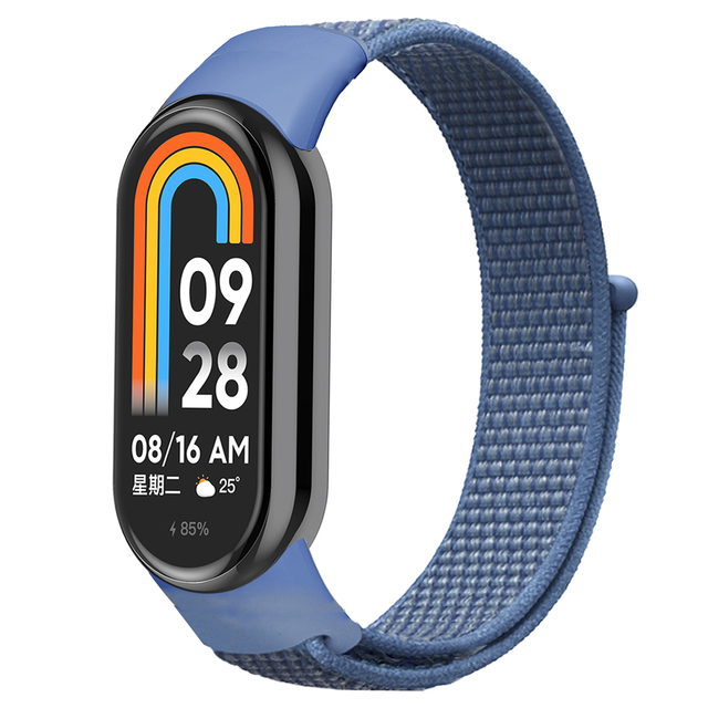 Curea Bratara Fitness compatibil Xiaomi Mi Band 8/9, PHN Mag, din material textil cu arici rezistenta la apa, Albastru, Blue [1]