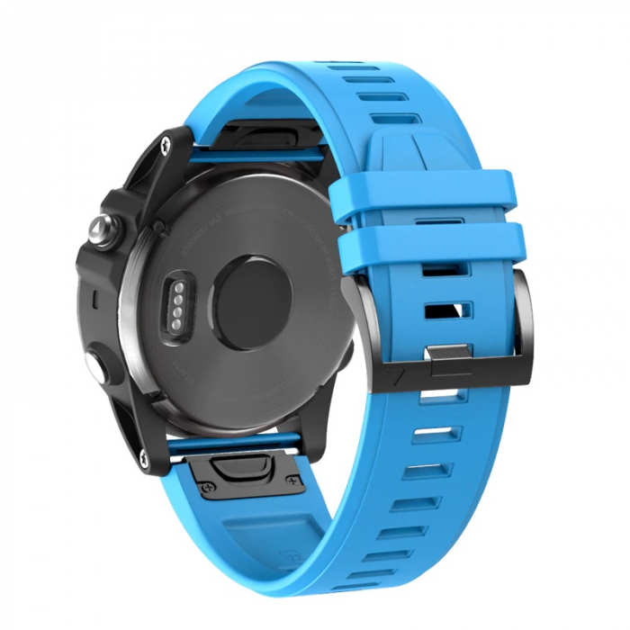 Curea Bratara Quick Release pentru smartwatch Garmin Fenix 5, 5S , Fenix 6, Fenix 6 Pro, Fenix 6 Pro Sapphire Edition, Forerunner 935, Forerunner 945, 22 mm , Teal Blue cu surubelnita inclusa [3]