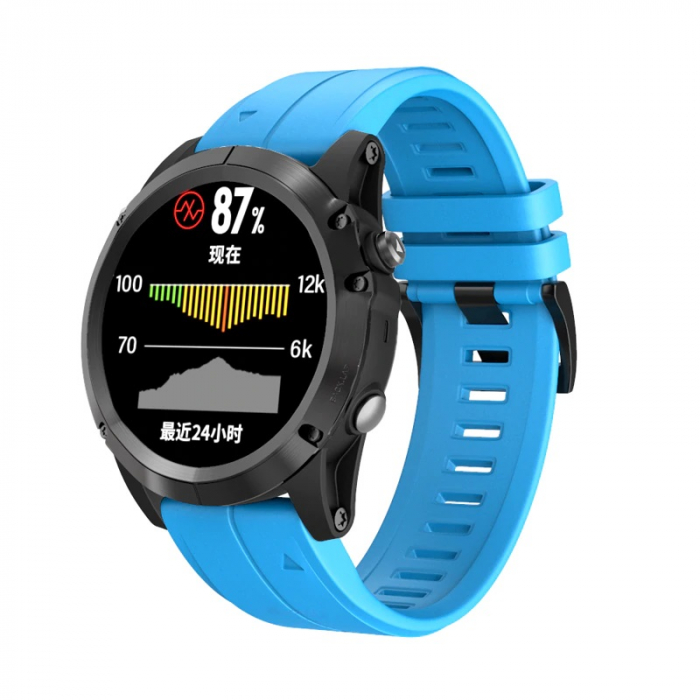 Curea Bratara Quick Release pentru smartwatch Garmin Fenix 5, 5S , Fenix 6, Fenix 6 Pro, Fenix 6 Pro Sapphire Edition, Forerunner 935, Forerunner 945, 22 mm , Teal Blue cu surubelnita inclusa [2]