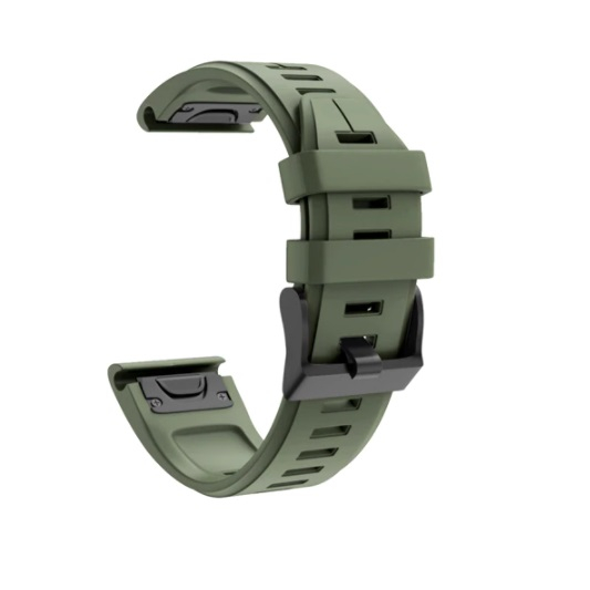 Curea Bratara Quick Release pentru smartwatch Garmin Fenix 6 / 6X / 6x pro solar / 5x / 5x Puls / Fenix 3 / 3 HR / 3 sapphire / D2 Bravo / Quaitx3 / Tactix Bravo / Descent Mk1 , 26 mm , Green Army cu [3]
