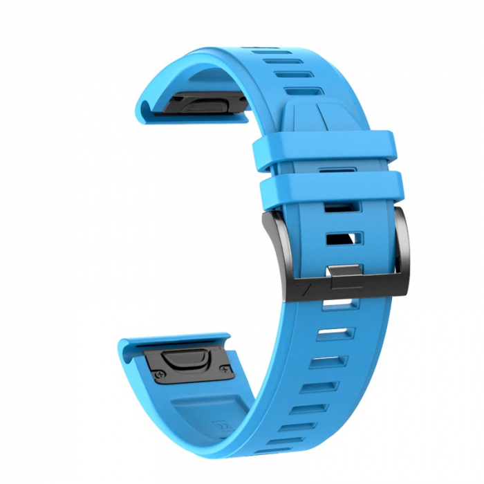 Curea Bratara Quick Release pentru smartwatch Garmin Fenix 6 / 6X / 6x pro solar / 5x / 5x Puls / Fenix 3 / 3 HR / 3 sapphire / D2 Bravo / Quaitx3 / Tactix Bravo / Descent Mk1 , 26 mm , Teal blue [1]