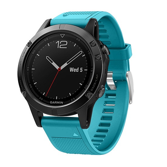 Curea Bratara Quick Release pentru smartwatch Garmin Fenix 6 / 6X / 6x pro solar / 5x / 5x Puls / Fenix 3 / 3 HR / 3 sapphire / D2 Bravo / Quaitx3 / Tactix Bravo / Descent Mk1 , 26 mm , Teal Blue cu s [2]