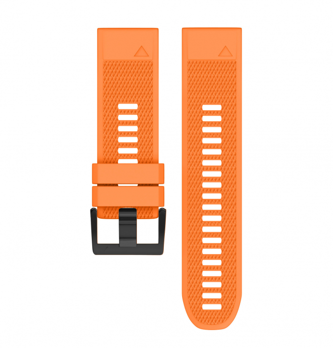 Curea Bratara Quick Release pentru smartwatch Garmin Fenix 6X/6x pro, solar-5x/5x Puls, Fenix 3, 3 HR, 3 sapphire, D2 Bravo, Quaitx3, Tactix Bravo, Descent Mk1, 22 mm, Portocaliu cu surubelnita inclus [2]