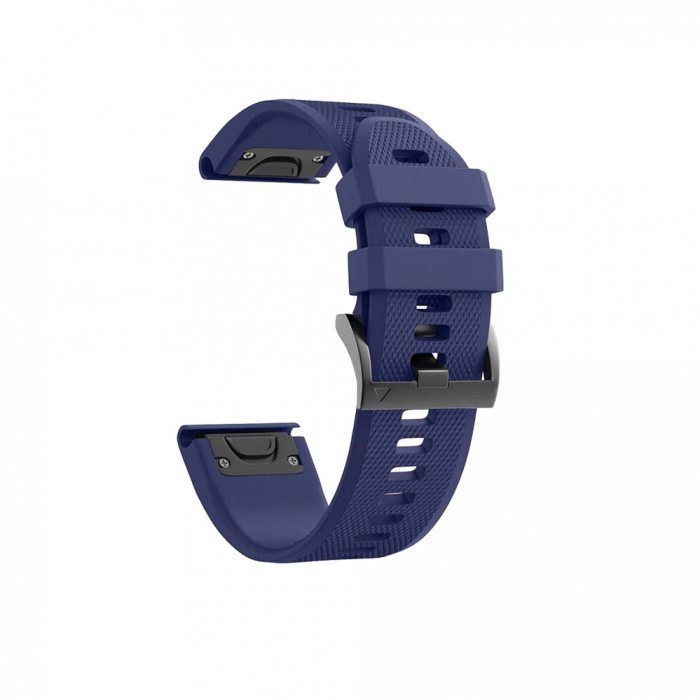 Curea Bratara Quick Release pentru smartwatch Garmin Fenix 6X / 6x pro solar/ 5x / 5x Puls / Fenix 3 / 3 HR / 3 sapphire / D2 Bravo / Quaitx3 / Tactix Bravo / Descent Mk1, 26 mm, Bleumarin cu surubeln [1]
